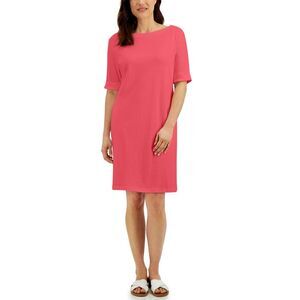 Karen Scott Cotton Cuffed Sleeve Dress
